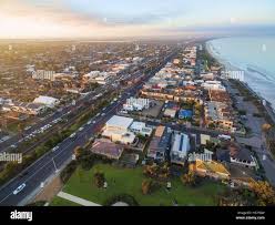Aerial view of Patterson Lakes suburb and Nepean Highway at sunrise.  Melbourne, Victoria, Australia Stock Photo - Alamy