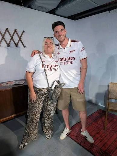 Arsenal midfielder Declan Rice and his wife . Arsenal love, Arsenal  family 