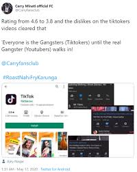 Youtube vs tiktok / memes ? Everyone S Gangster Tiktok Vs Youtube Rating Drop Know Your Meme