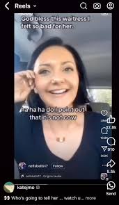 She ordered a hamburger at a SteakHouse and her waitress asked her how she  wanted her Cow cooked. Link to the reel if the post gets approved. Sorry if  this doesn't meet