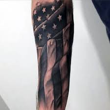 Black And White American Flag Forearm Tattoo Pin On Tattoos