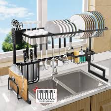 You also get easy access to the utensils and dishes or even kitchen supplies. Buy Over The Sink Dish Drying Rack Length 33 4 41 3 Adjustable Large 2 Tier Stainless Steel Dish Dryer Rack For Kitchen Organizer Storage Space Saver Shelf Utensils Holder Drainer Online In Taiwan B08q487r2m