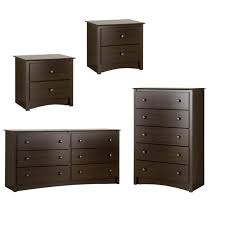 Shop our dresser and nightstand set selection from the world's finest dealers on 1stdibs. 4 Piece Furniture Set With 2 Nightstands Dresser And Chest In Espresso Finish Walmart Com Walmart Com
