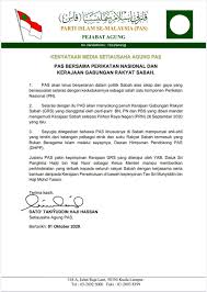 The prime minister and perikatan nasional president revealed the logo with the words perikatan nasional in white capital letters on a dark blue background to party leaders at a parti pribumi bersatu malaysia meeting in its sabah headquarters on saturday morning. Pas Bersama Perikatan Nasional Dan Kerajaan Gabungan Rakyat Sabah Berita Parti Islam Se Malaysia Pas