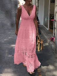 Material Polyester Silhouette A Line Dress Length Floor Length Sleeve Length Sleeveless Neckline V 2020 G Letnie Zhenskie Naryady Dlinnye Letnie Platya Letnie Platya