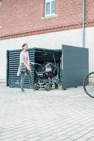 Die Fahrradgarage Styleout Bike Hat Eine Rahmenkonstruktion Aus Quadratstahlrohr Dach Ruck Seitenwande Und Turelem Fahrradbox Fahrradgarage Fahrradschuppen