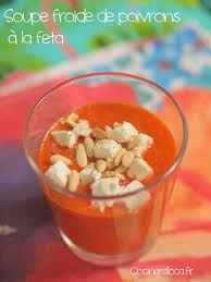 Soupe Froide De Poivrons Rouges A La Feta Et Aux Pignons Poivron Soupe Poivron Soupes