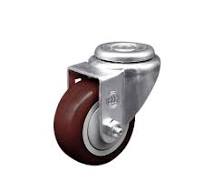 Creeper 3 Inch Maroon Polyurethane Wheel Swivel Bolt Hole Caster