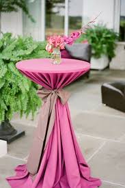 Cocktail Hour Tables But With A Different Color Cloth And Bow In 2020 Southern Weddings Magazine Cocktail Tables Southern Weddings