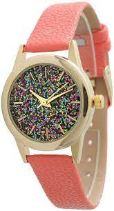 Olivia Pratt Olivia Pratt Womens Pink Strap Watch 40002coral Watches Women Leather Leather Watch Leather Straps