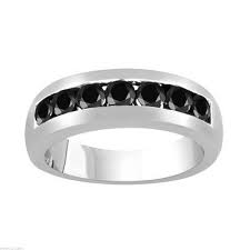 Platinum Black Diamond Mens Wedding Band Mens Wedding Ring Anniversary Ring 1 00 Carat 7 Stone Canal Set 6 Mm Handmade Mens Black Diamond Wedding Band Black Diamond Wedding Rings Men S Wedding Ring