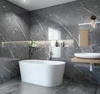 Trepanel Aqua® Gloss Grey Marble Effect PVC Bathroom Wall Panel
