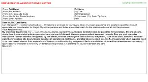 Esl efl asp business english classes example letter and guide to writing cover letters for job interviews to be included with the resume or cv a key part of almost any job application is a cover letter. Dental Assistant Cover Letter