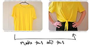 Diy Front Knot Tied Crop Top Tee Shirt Noue Devant Crop Top Tee Shirts Crop Top Tees Tie Crop Top