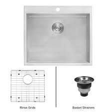 in. deep drop in top mount single bowl