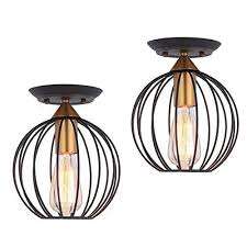 Hoxiya Flush Mount Ceiling Lights Metal Cage Semi Flush M Https Www Amazon Com Dp B07mcn9 Ceiling Lights Light Fixtures Flush Mount Hanging Ceiling Lights