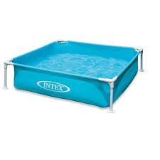 Intex 57173ep 4ft X 4ft X 12in Miniature Frame Beginner Teaching Above Ground Square Kiddie Swimming Pool For Ages 3 And Up Blue In 2020 Swimming Pools Intex Mini Pool
