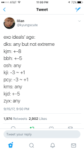 Exo Ideal Age Gaps Bts And Exo Exo Age Gap
