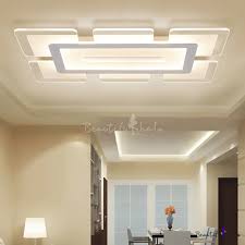 Rectangular Led Flush Light Minimalist Acrylic Ultrathin Ceiling Lamp In Warm White For Dining Room Ceiling Lights Living Room Flush Lighting Modern Led Ceiling Lights