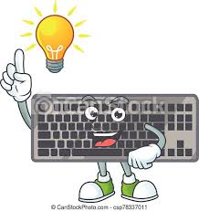 Computer keyboard laptop technology office business work desk internet home office. Smart Black Keyboard Cartoon Character Has An Idea Vector Illustration Canstock
