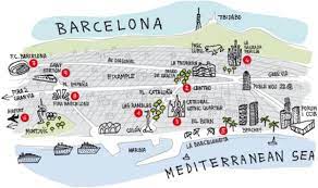 In this map you can see the parc de la ciutadella, where you can find the zoo and the castell dels tres dragons for example, and the parc de montjuic where you can find all the sport facilities used during the 1992 olympic games. Map Of Barcelona Showing Tourist Attractions Living Nomads Travel Tips Guides News Information
