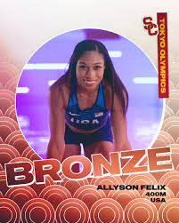 3 what was the penalty for cheating in the ancient olympics? Usc Track Field On Twitter Allyson Felix Earns Bronze In The 400m With A Season Best Time Of 49 46 It S Her Th Olympic Medal Making Her The Most Decorated Female Athlete In