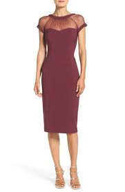 Free Shipping And Returns On Maggy London Illusion Yoke Crepe Sheath Dre Semi Formal Dresses For Wedding Semi Formal Outfits For Women Wedding Attire For Women