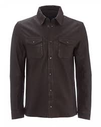 Mens Leather Overshirt Port Brown Jacket