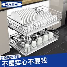 Desain yang elegan cocok untuk peralatan dapur mewah dan menawan. Stainless Steel Double Layer Buffer Drawer Type Pull Basket Dish Rack Seasoning Basket Dish Basket Utility Model Plumbing Hoses Aliexpress