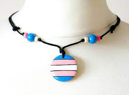 Qamra Jewellery Inspiration Trans Flag Pendant Jewelry Choker
