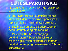 Alasan penting, meliputi menikah, menikahkan anak, mengkhitankan anak, membaptiskan anak, isteri melahirkan. Bab C Cuti Ppt Download