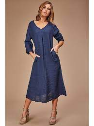 Le lin, produit dans ces régions au climat et au sol favorable, est l'un. Le Monde Du Lin Leinen Kleid In Dunkelblau Gunstig Kaufen Limango