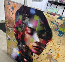 Click our instagram bio link- JEFFREY STAPLETON's “Calm” finding  tranquility amidst chaos. 36” x 36” Mosaic-Glue