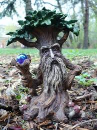 Garden Enchanted Forest Fairy Garden Tree Carving Garden Statues