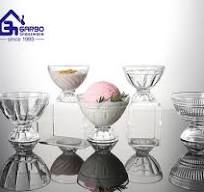 Unique design ice cream glass cup 3.5inch dessert serving ...