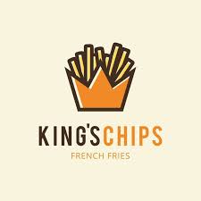 King S Chips Logo Design Created By Combining A Chip Container With A Crown French Fries Chips Restaurant Snack Dinner Desain Logo Label Makanan Keripik