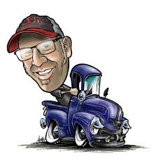 Drawing of a car show scene