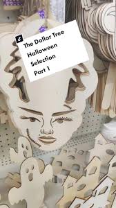 while there's definitely some stuff from last year the #halloween selection  is WAY bigger and better this year! #ribbon #velvet #dollartree #wood  #cutout #coffin #frankenstein #dollartreediy #skull ...