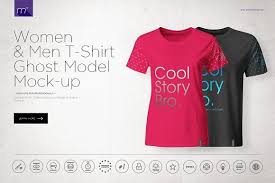 Men Women Ghost T Shirt Mock Up Mocking Tshirt Mockup Clothing Mockup