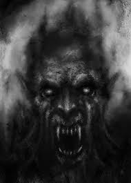 Scary Vampire Face In The Darkness Scary Vampire Vampire Images Black And White Illustration