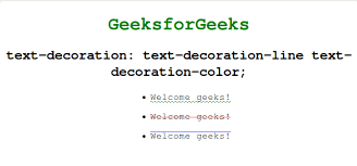 The following values are valid: Css Text Decoration Property Geeksforgeeks