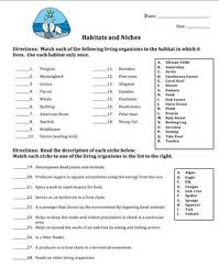Habitat And Niche Practice Problem Worksheet For Ecology Unit Ecology Unit Habitats Ecological Niche