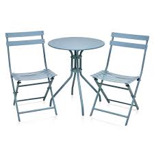 Wilko Steel Bistro Set Blue Bistro Set Outdoor Furniture Sets Wilko