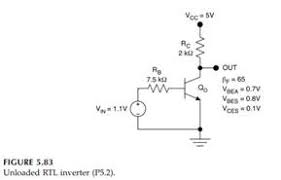 Resistor values are also adjusted to accommodate the different purpose of the led driver circuit. Solved For The Unloaded Rtl Inverter Of Figure 5 83 V In 1 1 V As 1 Answer Transtutors