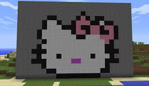 Hello Kitty Pixel Art On Minecraft Pixel Art Hello Kitty Art