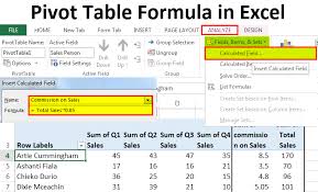 Pivot Table Calculated Field How To Add Formulas In A