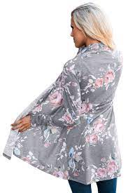 Rayon printed poplin floral fuchsia/pink. Sexy Grey Floral Print Lightweight Cardigan Sexy Affordable Clothing