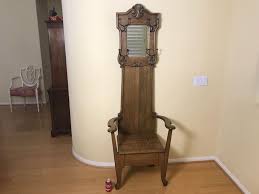 Home » hall tree hooks and coat hooks » coat hooks other finishes. Vintage Tiger Oak Hall Tree With Chair Mirror And Coat Rack Hooks