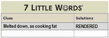 Melted Down As Cooking Fat 7 Little Words Answers