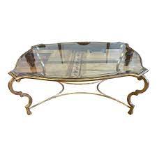 The lower glass is mirrored, giving the table unique style rarely mimicked. Hollywood Regency Gregorius Pineo Custom Glass Gold Leaf Coffee Table Original Price 9 170 Design Plus Gallery